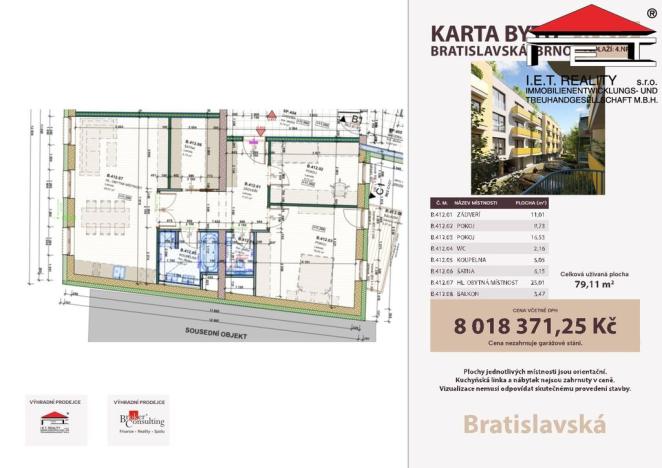 Prodej bytu 3+kk, Brno - Zábrdovice, Bratislavská, 79 m2
