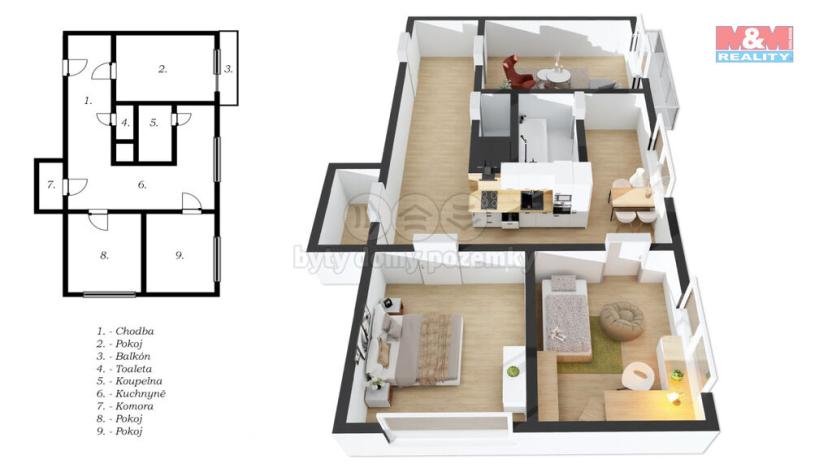 Prodej bytu 3+1, Olomouc - Neředín, U kovárny, 73 m2