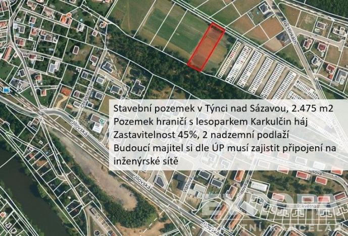 Prodej pozemku pro bydlení, Týnec nad Sázavou, 2475 m2