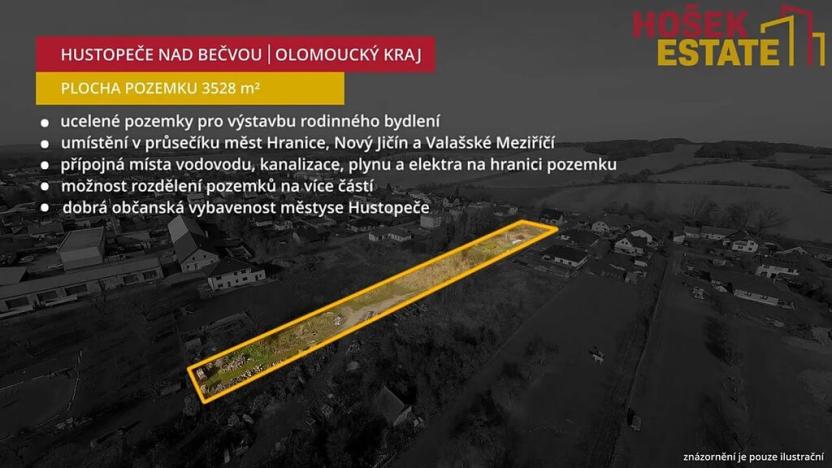 Prodej pozemku pro bydlení, Hustopeče nad Bečvou, 3528 m2