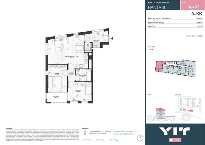 Prodej bytu 3+kk, Praha - Hlubočepy, Wassermannova, 66 m2