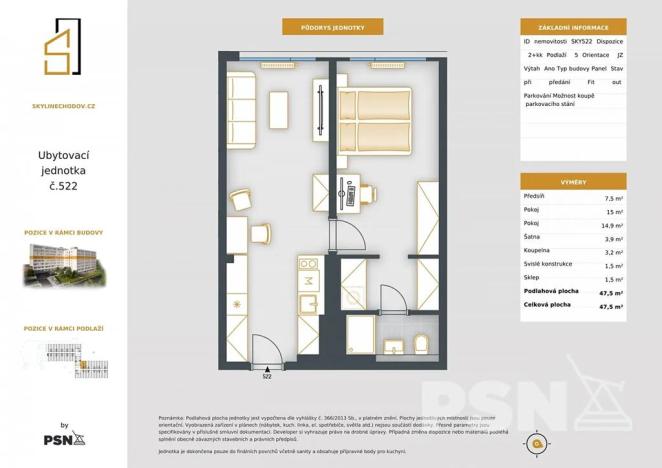 Prodej bytu 2+kk, Praha - Chodov, Čenětická, 48 m2