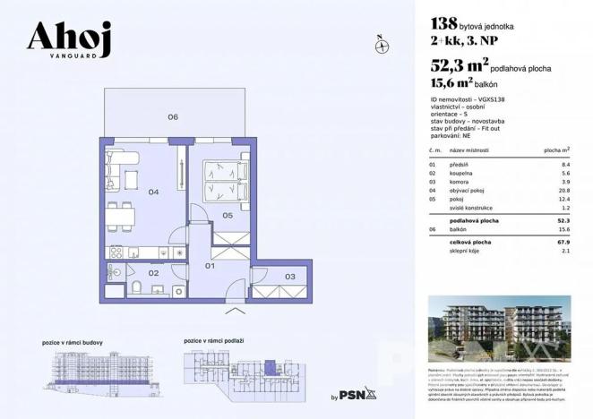 Prodej bytu 2+kk, Praha - Modřany, Československého exilu, 52 m2