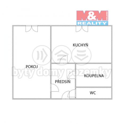 Pronájem bytu 1+1, Stochov, J. A. Komenského, 29 m2