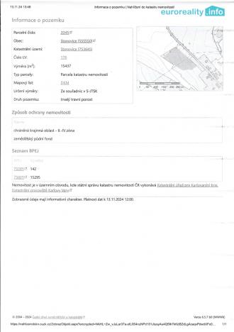 Prodej podílu 1/2 louky, Stanovice, 15437 m2