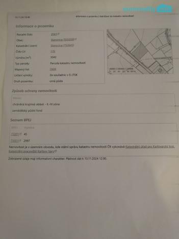 Prodej podílu 1/2 louky, Stanovice, 15437 m2