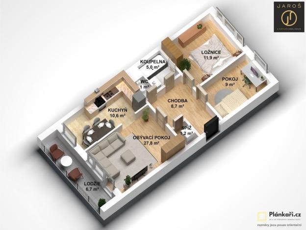 Prodej bytu 3+1, Jince, Zborovská, 65 m2