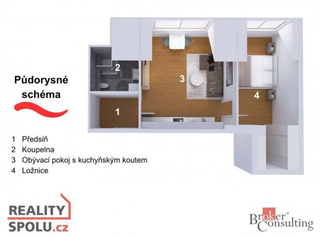Prodej bytu 2+kk, Praha - Libeň, Heydukova, 60 m2