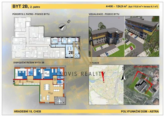 Prodej bytu 4+kk, Cheb, Hradební, 115 m2
