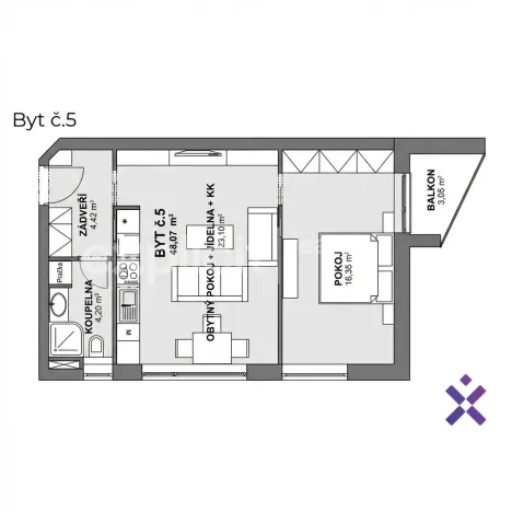 Prodej bytu 2+kk, Ježov, 63 m2