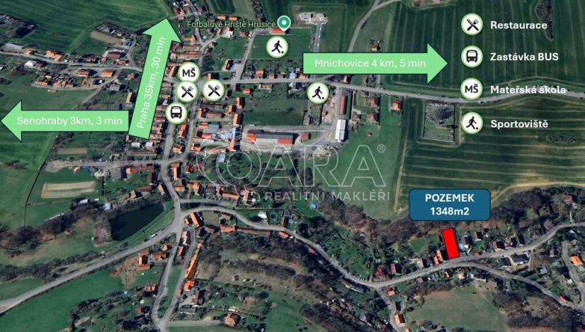 Prodej pozemku pro bydlení, Hrusice, U Potoka, 1348 m2