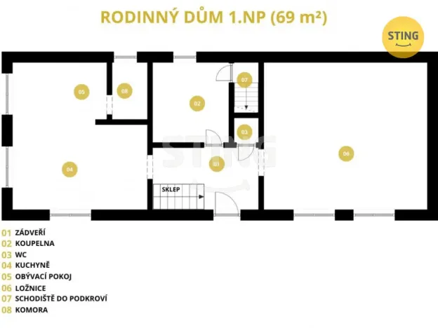 Prodej rodinného domu, Ronov nad Doubravou - Moravany, 69 m2