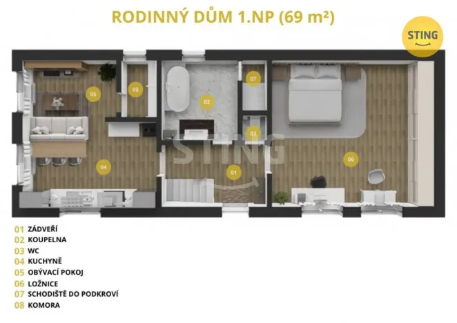 Prodej rodinného domu, Ronov nad Doubravou - Moravany, 69 m2