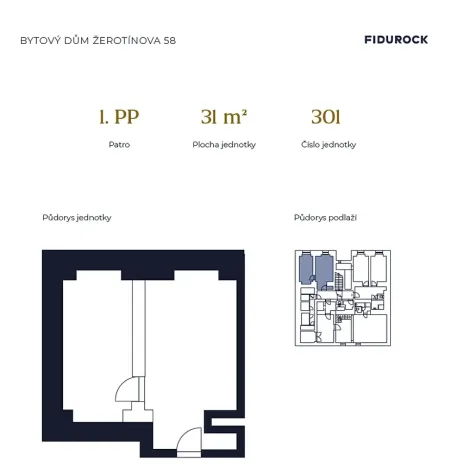 Prodej obchodního prostoru, Praha - Žižkov, Žerotínova, 31 m2