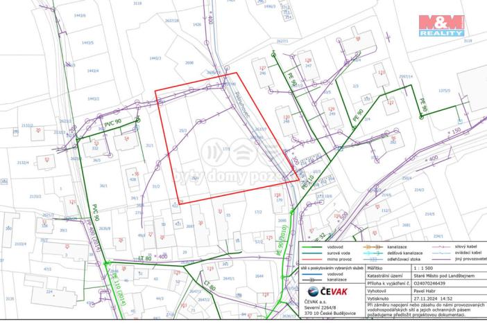 Prodej pozemku pro bydlení, Staré Město pod Landštejnem, 1025 m2