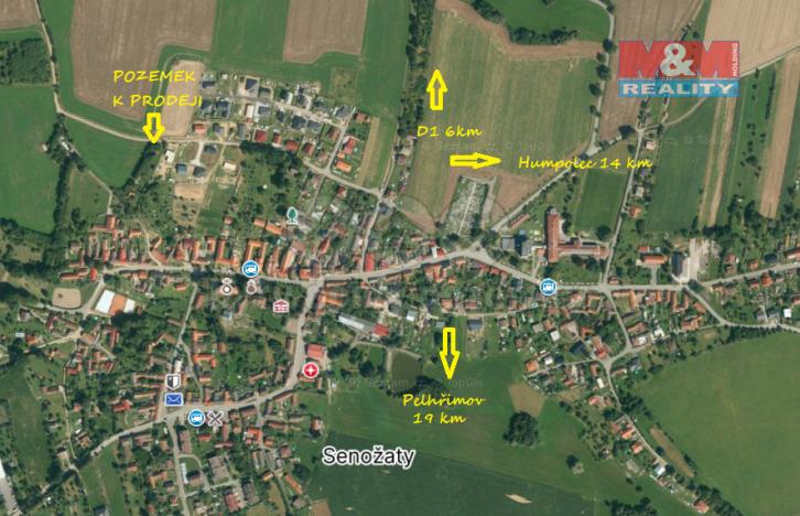 Prodej pozemku pro bydlení, Senožaty, 653 m2