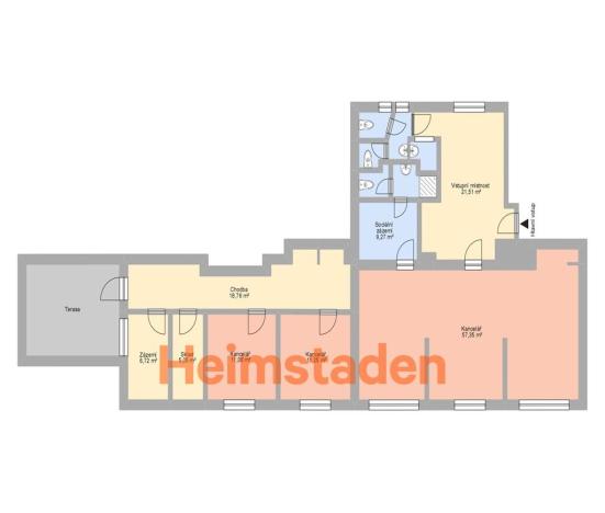 Pronájem kanceláře, Havířov - Město, Místní, 148 m2