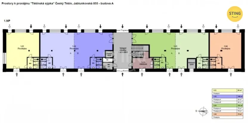 Pronájem obchodního prostoru, Český Těšín, Jablunkovská, 401 m2