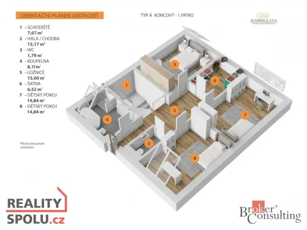 Prodej rodinného domu, Ořech, Východní, 161 m2
