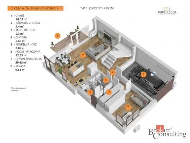 Prodej rodinného domu, Ořech, Východní, 170 m2
