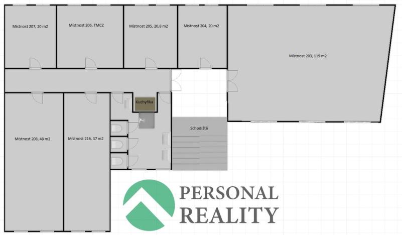 Pronájem kanceláře, Rakovník, Ottova, 1800 m2