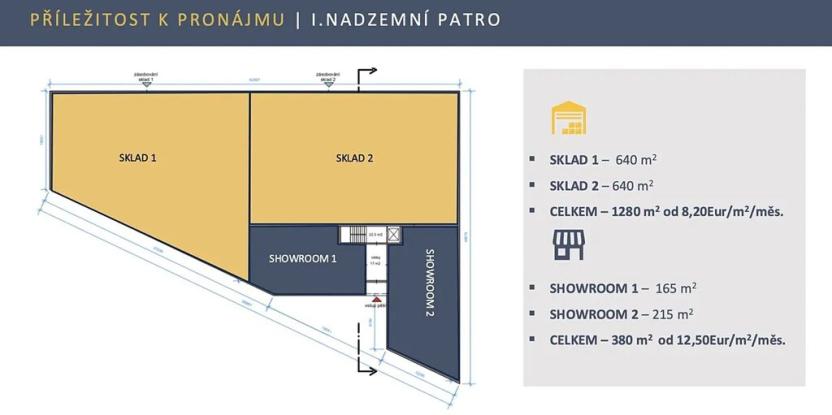 Pronájem skladu, Zlatníky-Hodkovice, Technologická, 1016 m2