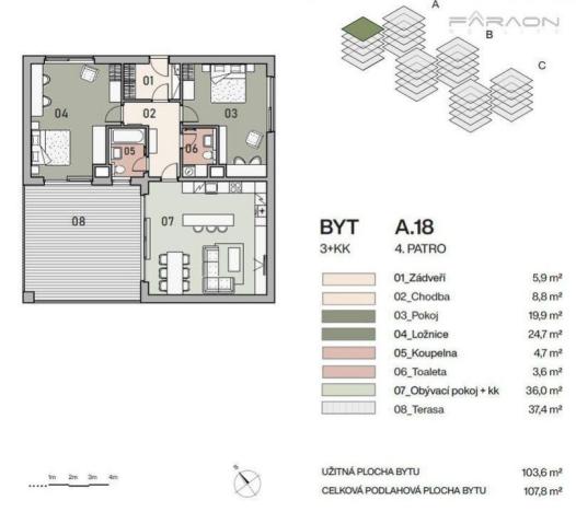 Prodej bytu 3+kk, Praha - Vysočany, Pod Krocínkou, 108 m2