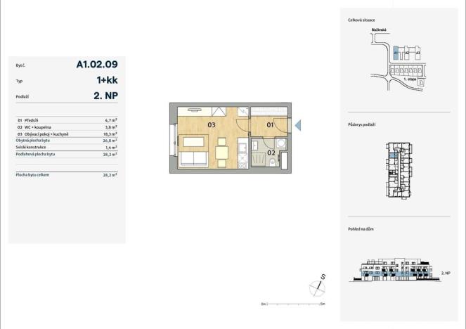 Prodej bytu 1+kk, Praha - Karlín, Blažimská, 28 m2