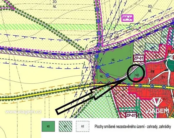 Prodej zahrady, Bříza, 491 m2