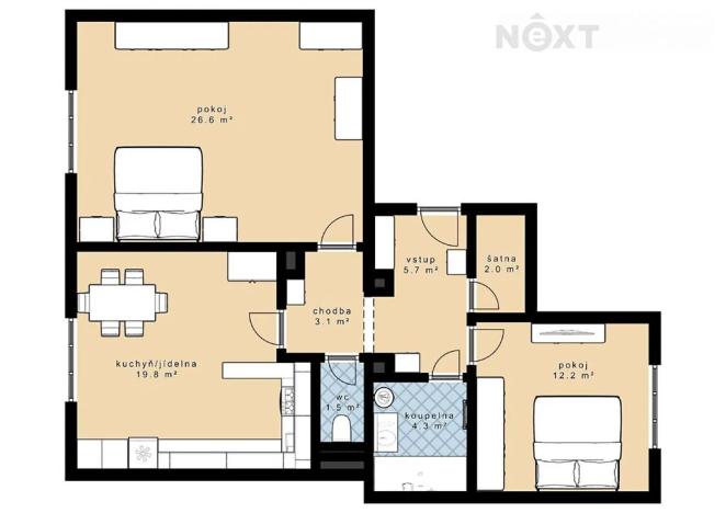 Prodej bytu 3+kk, České Budějovice, Skuherského, 93 m2