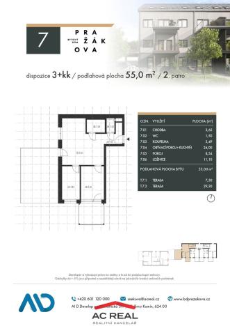 Prodej bytu 3+kk, Brno - Horní Heršpice, Pražákova, 55 m2