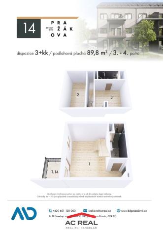 Prodej bytu 3+kk, Brno - Horní Heršpice, Pražákova, 90 m2