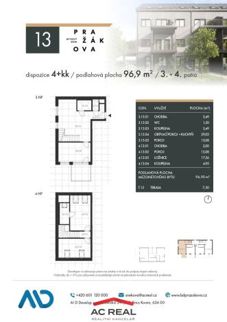 Prodej bytu 4+kk, Brno - Horní Heršpice, Pražákova, 97 m2