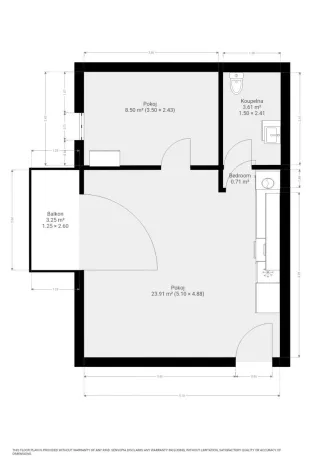 Pronájem bytu 2+kk, Brno, Havránkova, 39 m2