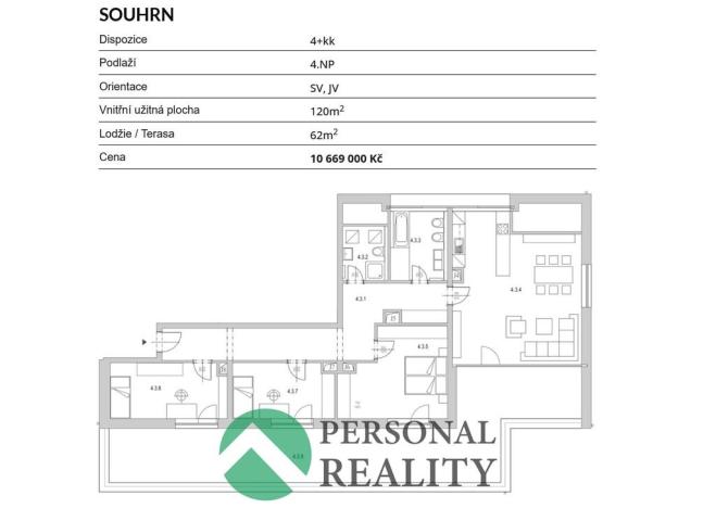 Prodej bytu 4+kk, Chlumec nad Cidlinou, 120 m2