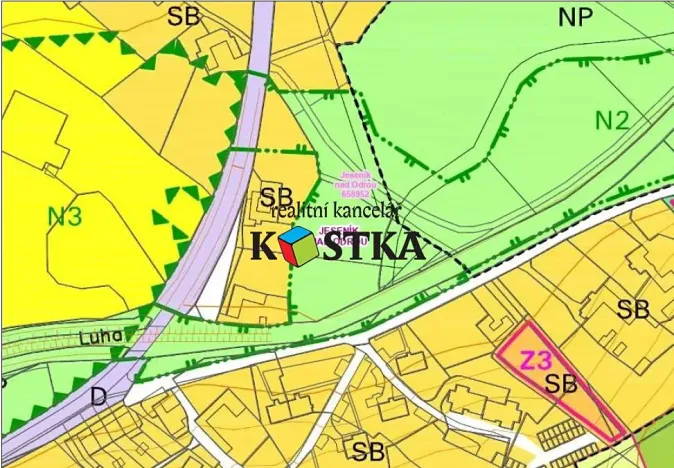 Prodej pozemku pro bydlení, Jeseník nad Odrou, 1000 m2