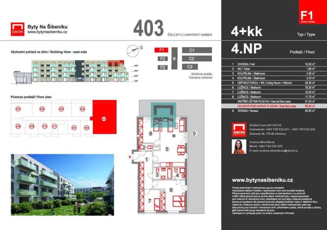 Prodej bytu 4+kk, Olomouc - Nová Ulice, Třída Jiřího Pelikána, 98 m2
