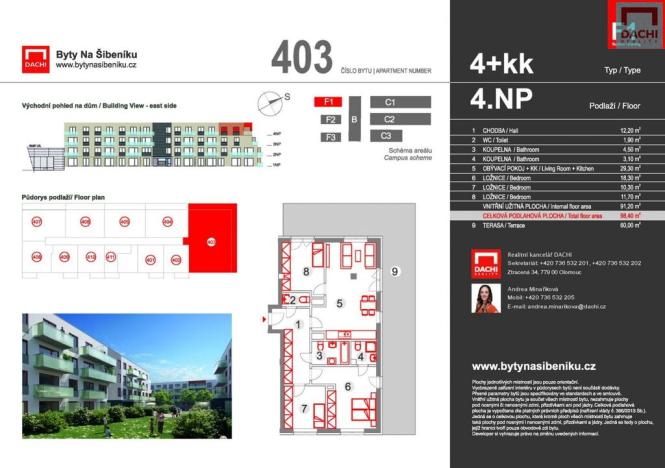 Prodej bytu 4+kk, Olomouc - Nová Ulice, Třída Jiřího Pelikána, 98 m2