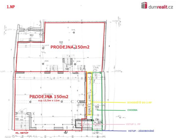 Pronájem obchodního prostoru, Hodonín, Dolní Valy, 160 m2