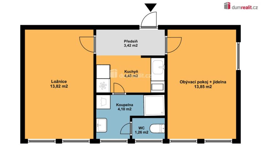 Pronájem bytu 2+kk, Bukovany, 41 m2