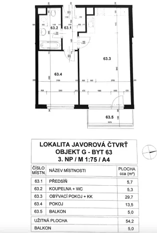 Prodej bytu 2+kk, Praha - Horní Měcholupy, Modenská, 58 m2