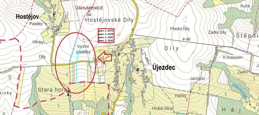 Prodej pole, Újezdec, 8308 m2