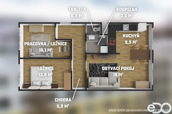 Prodej bytu 3+kk, Slaný, Pražská, 71 m2