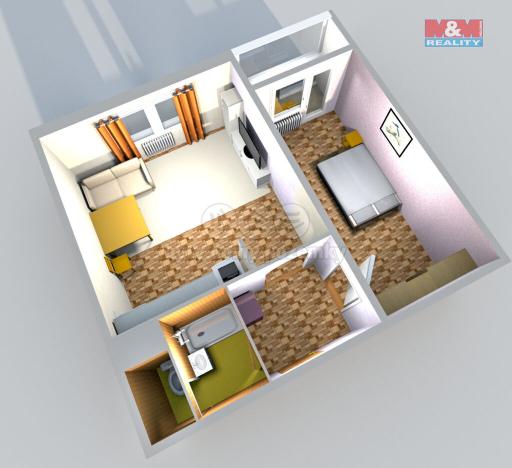 Pronájem bytu 1+1, Česká Lípa, Kolínská, 40 m2