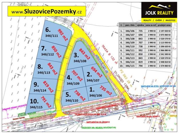 Prodej pozemku pro bydlení, Služovice, 735 m2