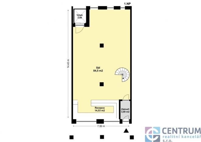 Pronájem komerční nemovitosti, Jablonec nad Nisou - Mšeno nad Nisou, Palackého, 264 m2