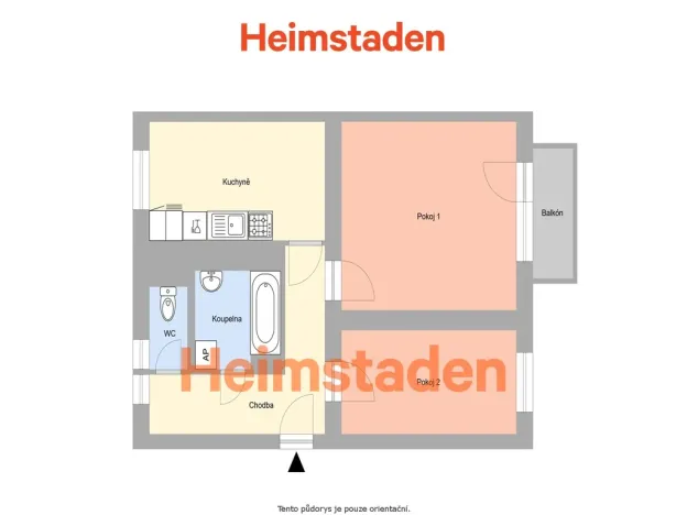 Pronájem bytu 2+1, Ostrava - Mariánské Hory, Korunní, 56 m2