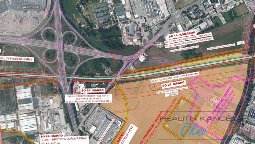 Prodej komerčního pozemku, Brno - Komárov, Hněvkovského, 5568 m2