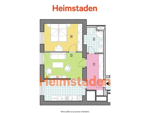 Pronájem bytu 2+kk, Ostrava - Poruba, Havlíčkovo náměstí, 48 m2