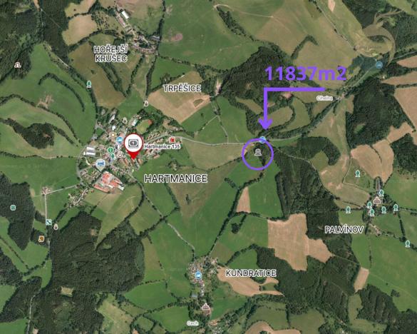 Prodej louky, Hartmanice, 11837 m2